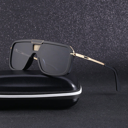 Retro Square Sun Men's European And American Large Frame Sunglasses Women