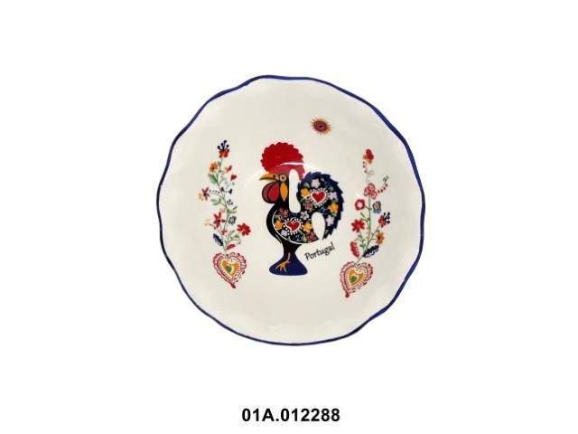 FAIANÇA - LEAF BOWL GALO NAMORADO 13X13X4CM