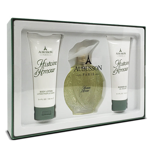 Aubusson Historie d'Amour Gift Set 100ml EDP + 100ml Body Lotion + 100ml Shower Gel Women's Fragrance