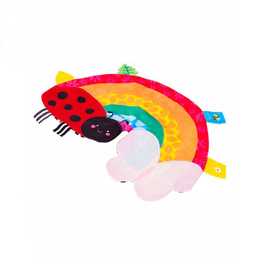 Baby's Soft Rainbow Blankie with Sensory Crinkle Effect & Tags