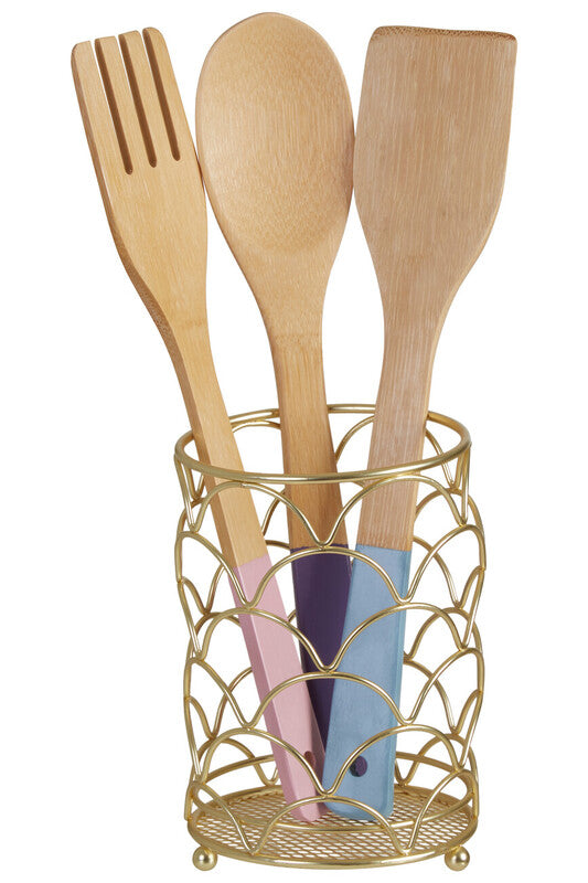 Vertex Deco Matte Gold Utensil Holder
