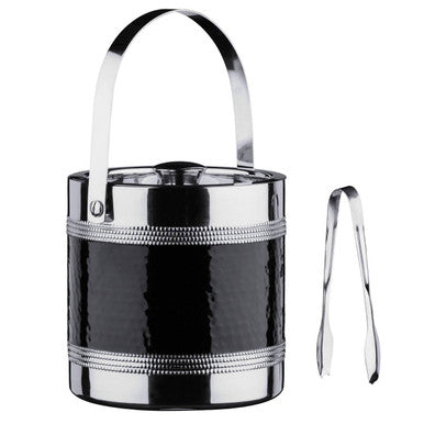 Black Ice Bucket with Tongs | Mixology