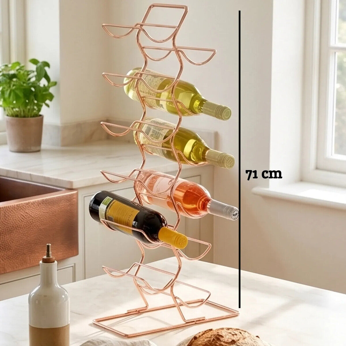 12 Tier Wine Rack with Copper Finish | Wren