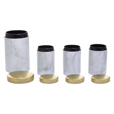Easton 5 Piece Kitchen Storage Set In Marble Effect