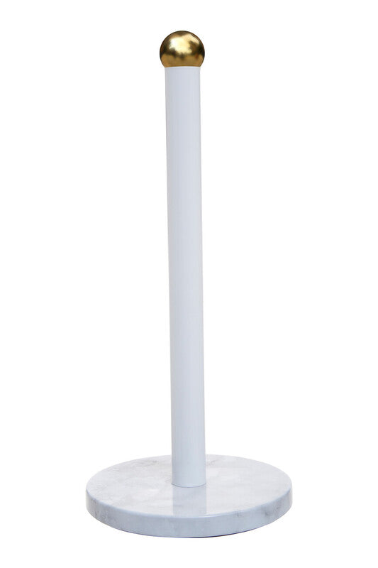 White Marble Effect and Gold Kitchen Roll Holder | Easton