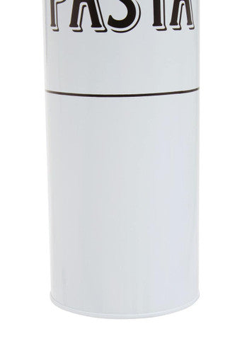 White Metal Pasta Canister | Grocer