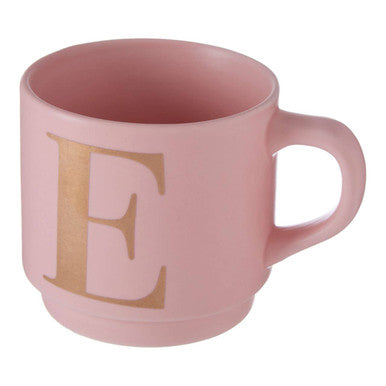 Signet Pink Monogram Mug, E