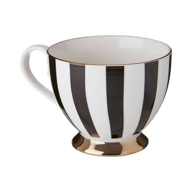 Duchess Black and White Monogram Mug, E