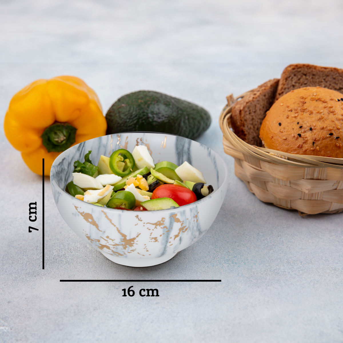 Marble Luxe Salad Bowl