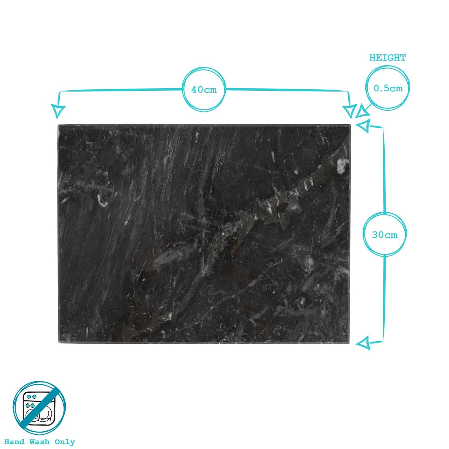 Rectangle Marble Placemats - 40cm x 30cm - Pack of 6