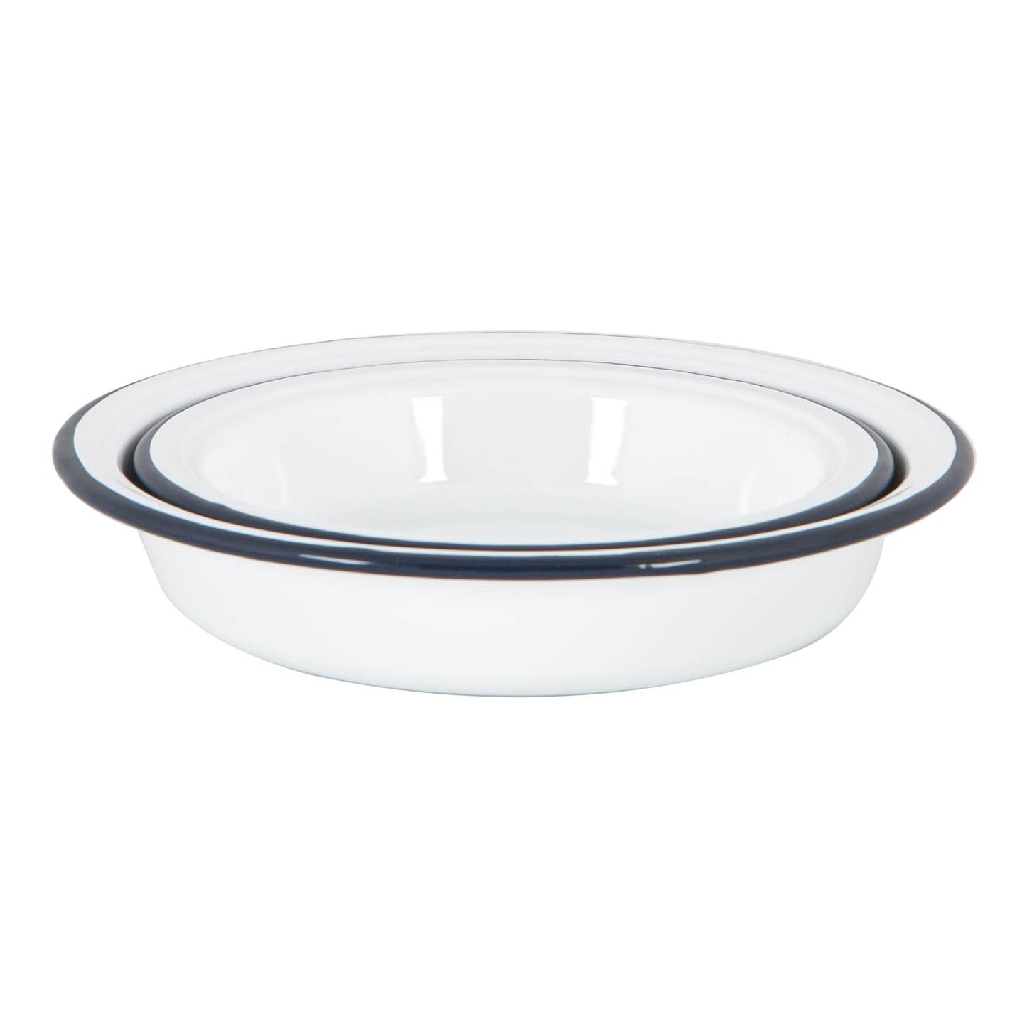2pc White Enamel Deep Bowls Set