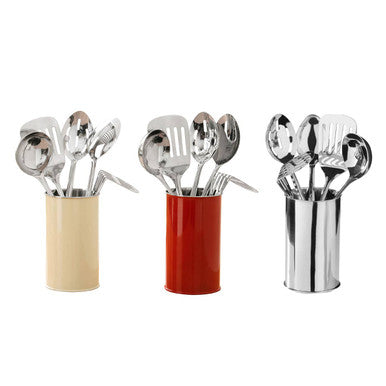 5 Piece Stainless Steel Kitchen Utensils Set with Holder | Bosna