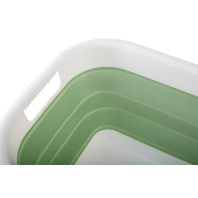 Collapsible Green White Laundry Basket | Averill