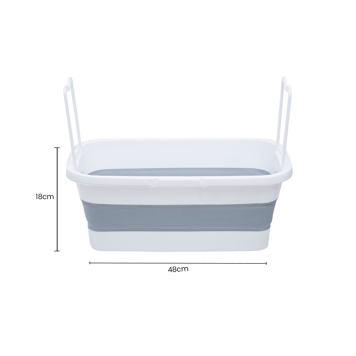 White And Grey Collapsible Basket With Handles | Averill