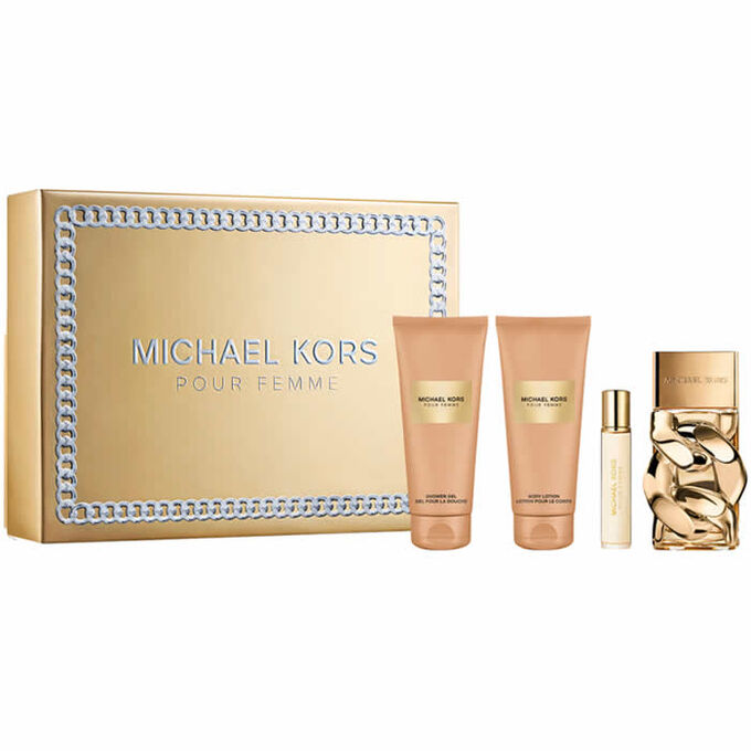 Michael Kors Pour Femme Gift Set 100ml EDP + 100ml Body Lotion + 100ml Shower Gel + 10ml EDP Women's Fragrance
