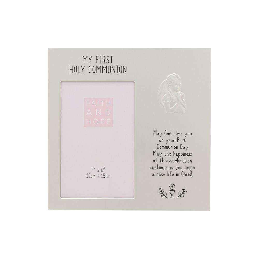 FIRST COMMUNION SILVER FRAME 4X6 GIRL