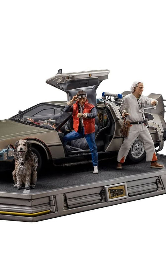 Statue Delorean Full Set Deluxe - Back to the Future - Art Scale 1/10 - Iron Studios