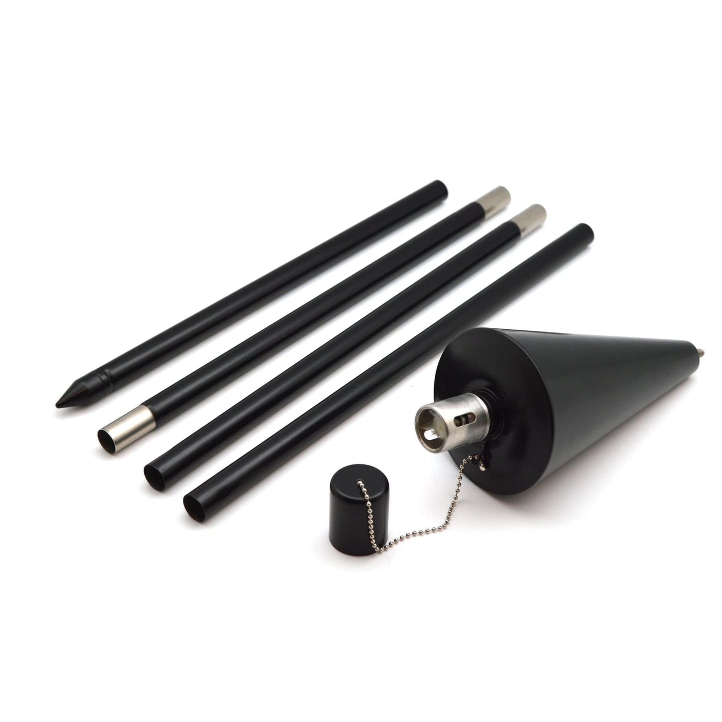 1.46m Metal Cone Garden Fire Torches - Pack of 2