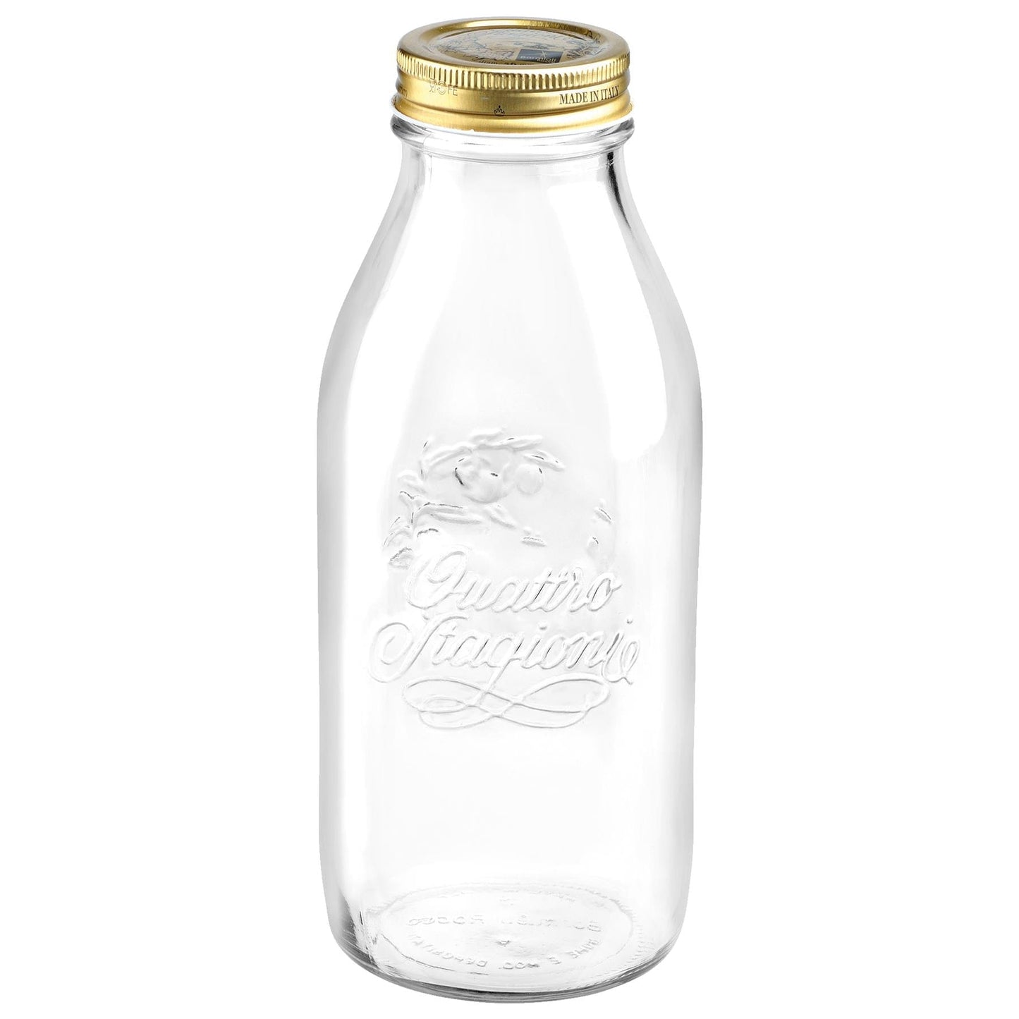 1L Quattro Stagioni Glass Bottles with Screw Top Lid - Pack of 3