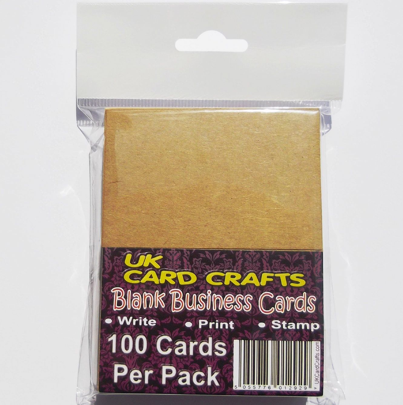 100 x Kraft Blank Business Cards - 270gsm Brown Kraft Card