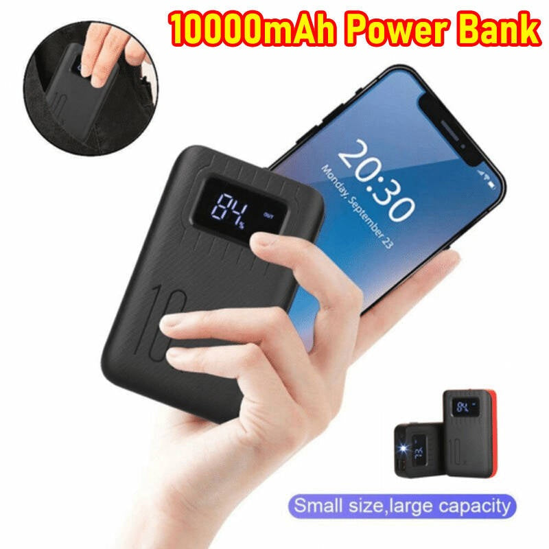 10000mAh Portable Power Bank Dual USB Fast Charger Phone Charge Travel Device