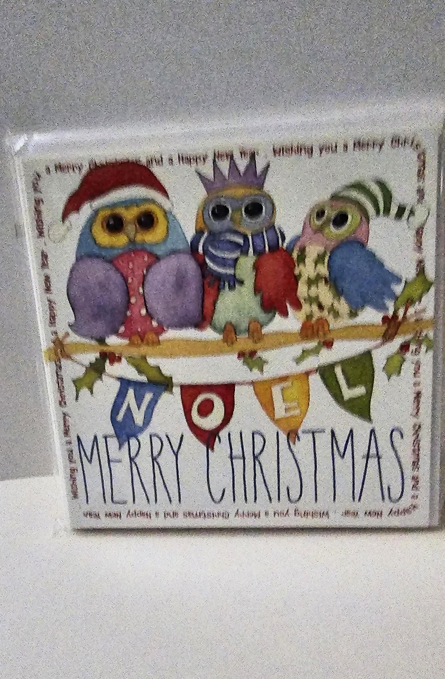 3 quirky owls cards 5 merry christmas and ahappy new year