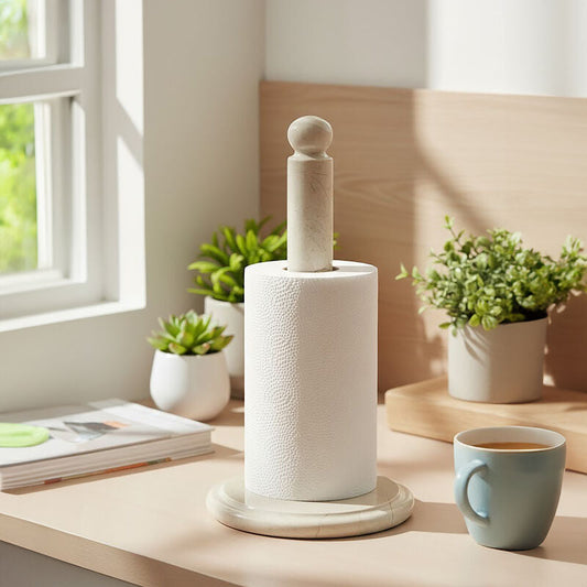 Himaya Champagne Marble Kitchen Roll Holder