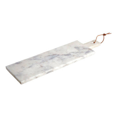 Salerno Medium White Marble Paddle Chopping And Serving Board