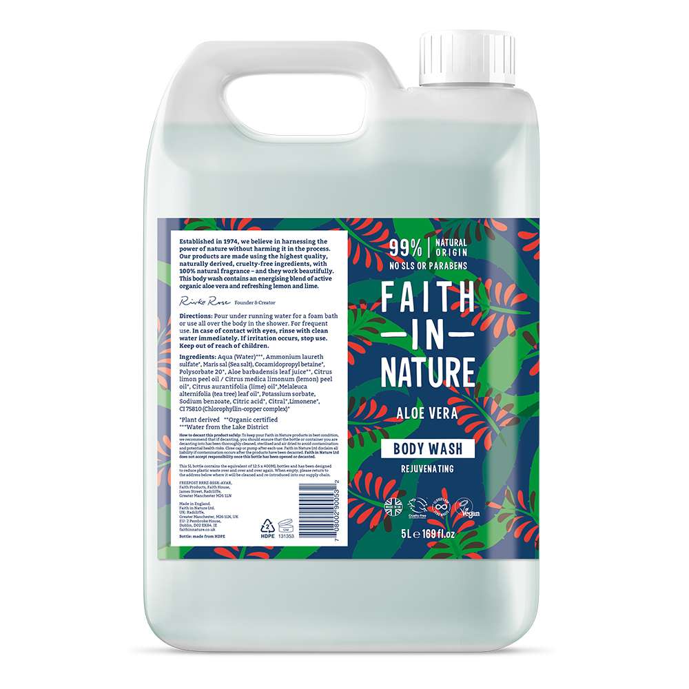Faith In Nature Aloe Vera Body Wash - 5ltr