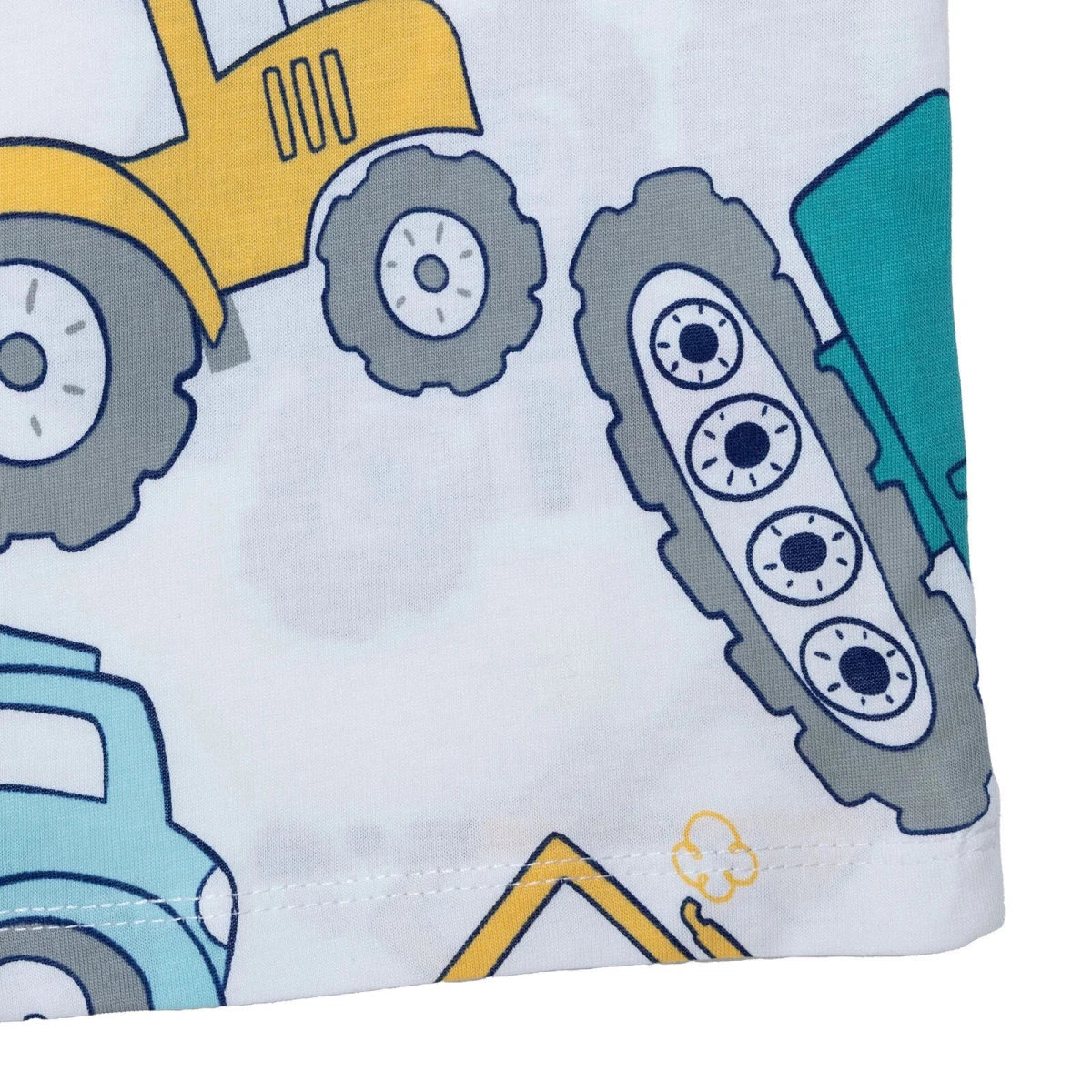 HelloBaby Boys T-shirt Construction Print Crew Neck Short Sleeve - White