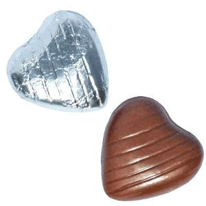 Silver Foil Chocolate Hearts (1kg)
