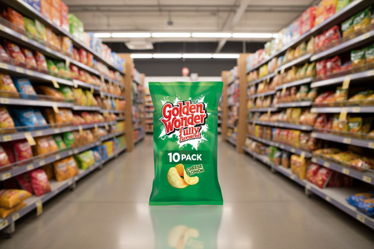12 X Golden Wonder 10pk Cheese & Onion Crisps 10X25GM