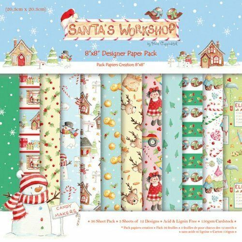 Trimcraft 8X8 Paper Pack santas workshop