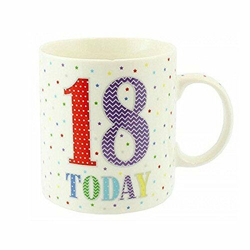 MILESTONE BIRTHDAY MUGS - '18 TODAY' FINE CHINA AND BOXED - LP33519