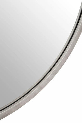 Saska Medium Antique Silver Round Wall Mirror