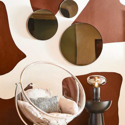Cindy Small Matte Black Finish Wall Mirror