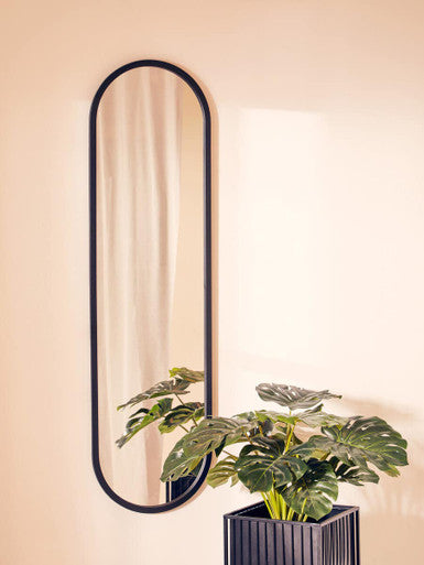 Avento Black Rounded Edge Wall Mirror