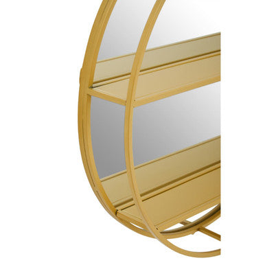 Avento Gold Shelved Wall Mirror