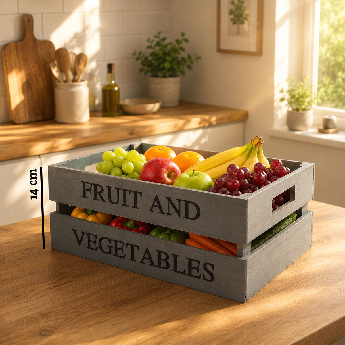 Grey Wood Fruit and Vegetable Crate | Naresso