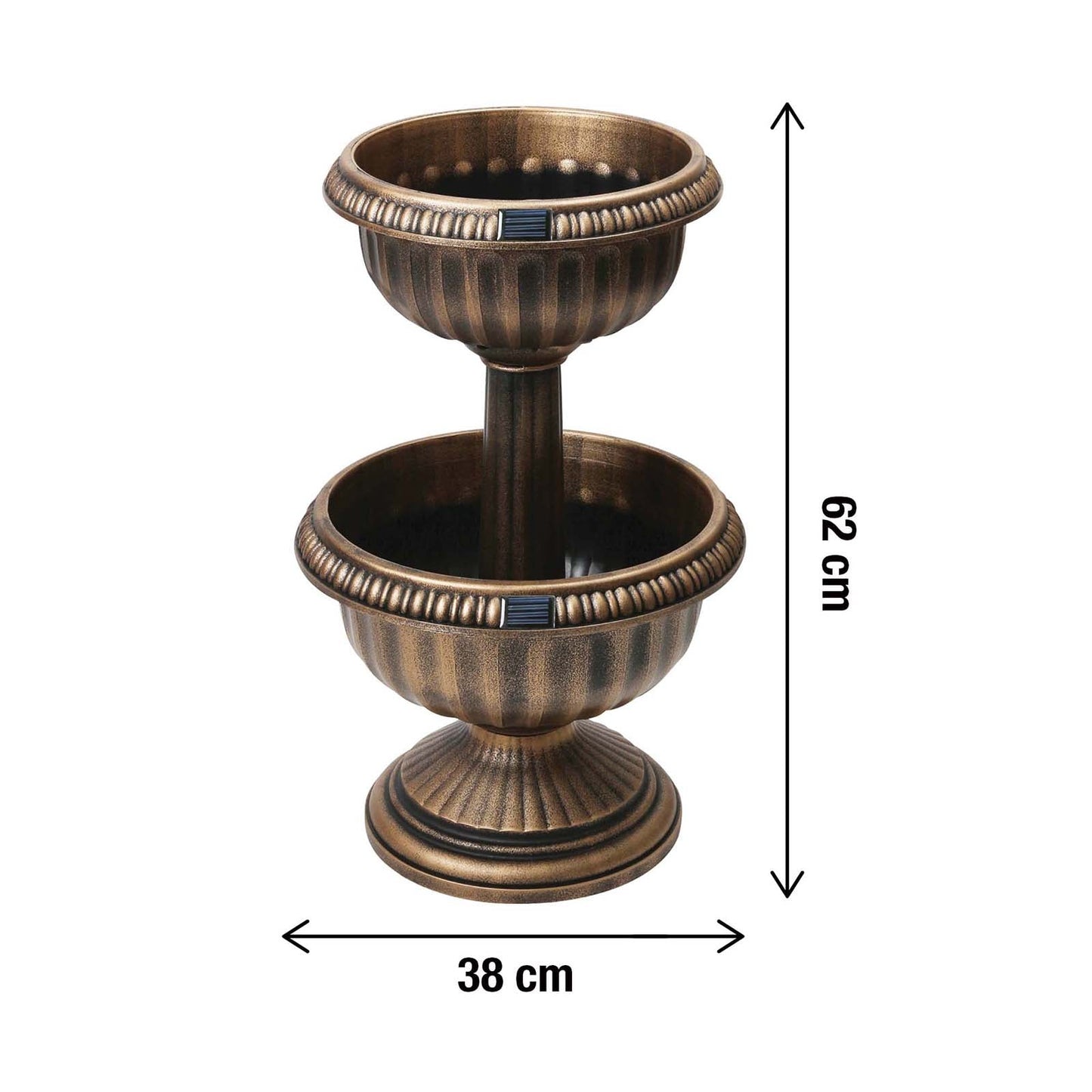 2 Tier Large Solar LED Planter Flowers