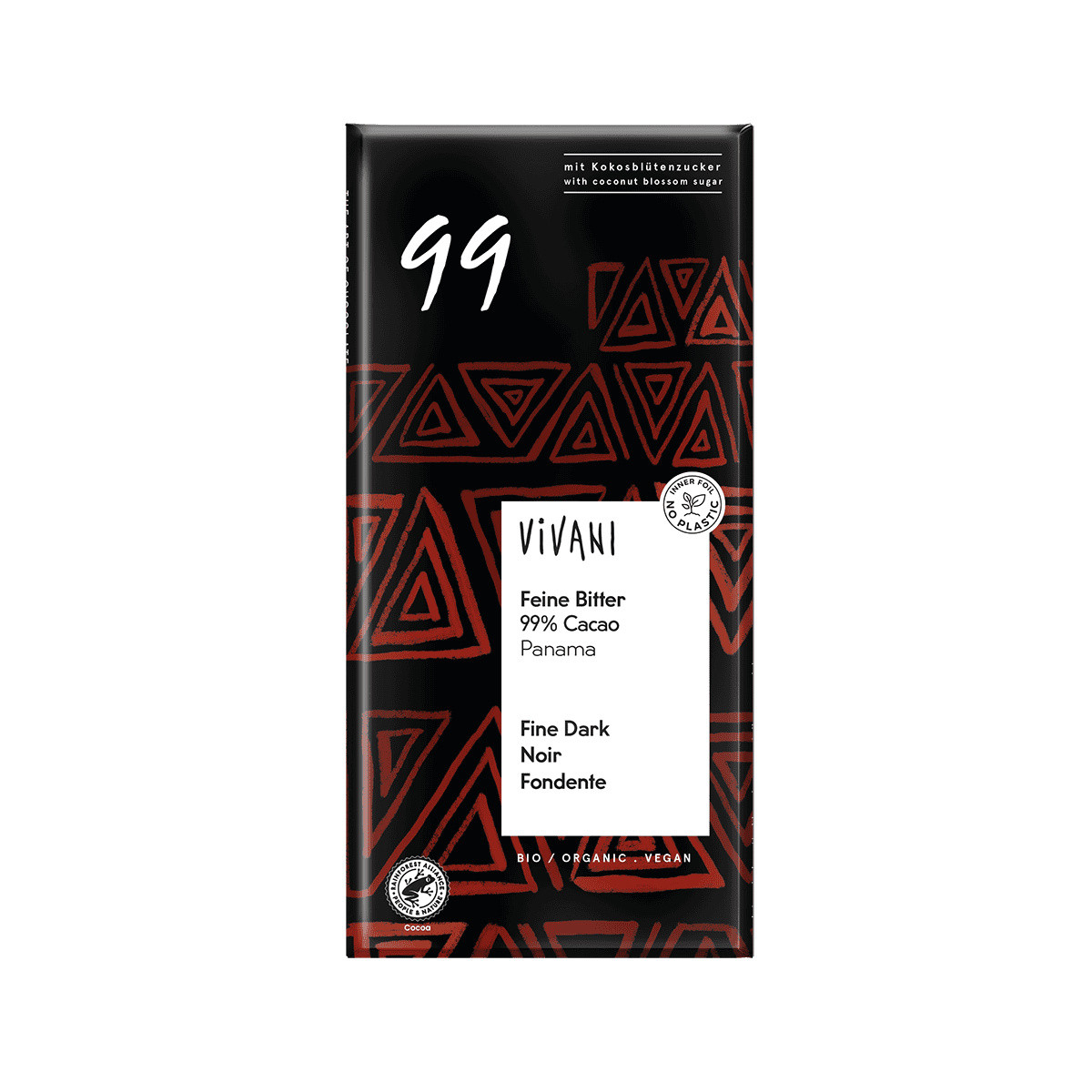 10 x Vivani Fine Dark 99% cocoa Organic - 80g
