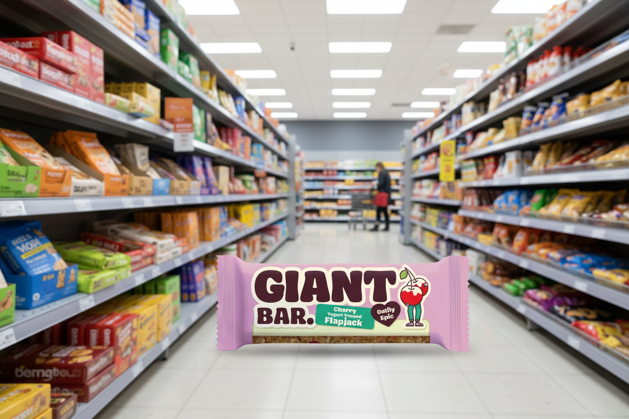 Ma Baker Giant Bar Cherry Yogurt Topped Flapjack - 90g