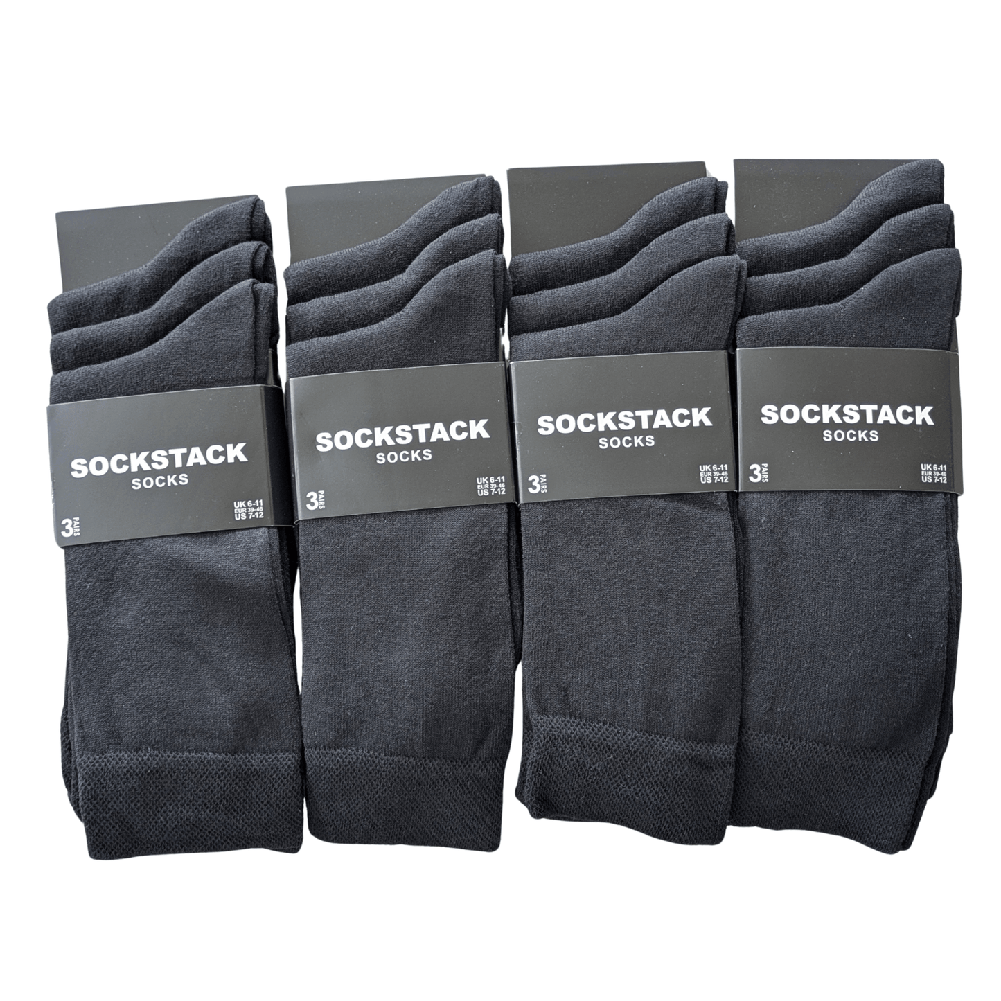 Sock Stack Men's Colourful Heel Toe Black Argyle Diamond Socks Cotton Rich Comfort Fit