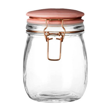 Luca Retro Pastel Pink Glass Jar - 750ml