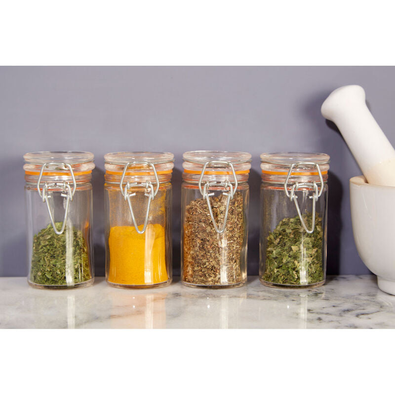 Luca Set Of 4 Luca Round Glass Clip Top Jars