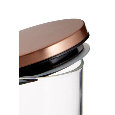 Freska Glass Storage Jar with Rose Gold Lid 1600ml