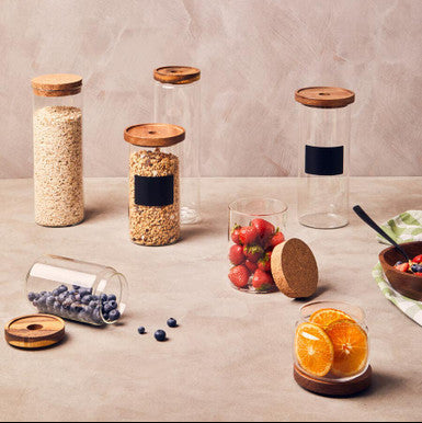 Glass Jar with Acacia wood Lid 1600ml | Freska