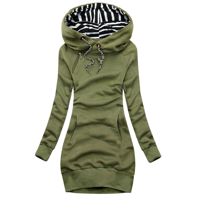 Slim Fit Round Neck Sweater - Women's Elegant Hoodie Top