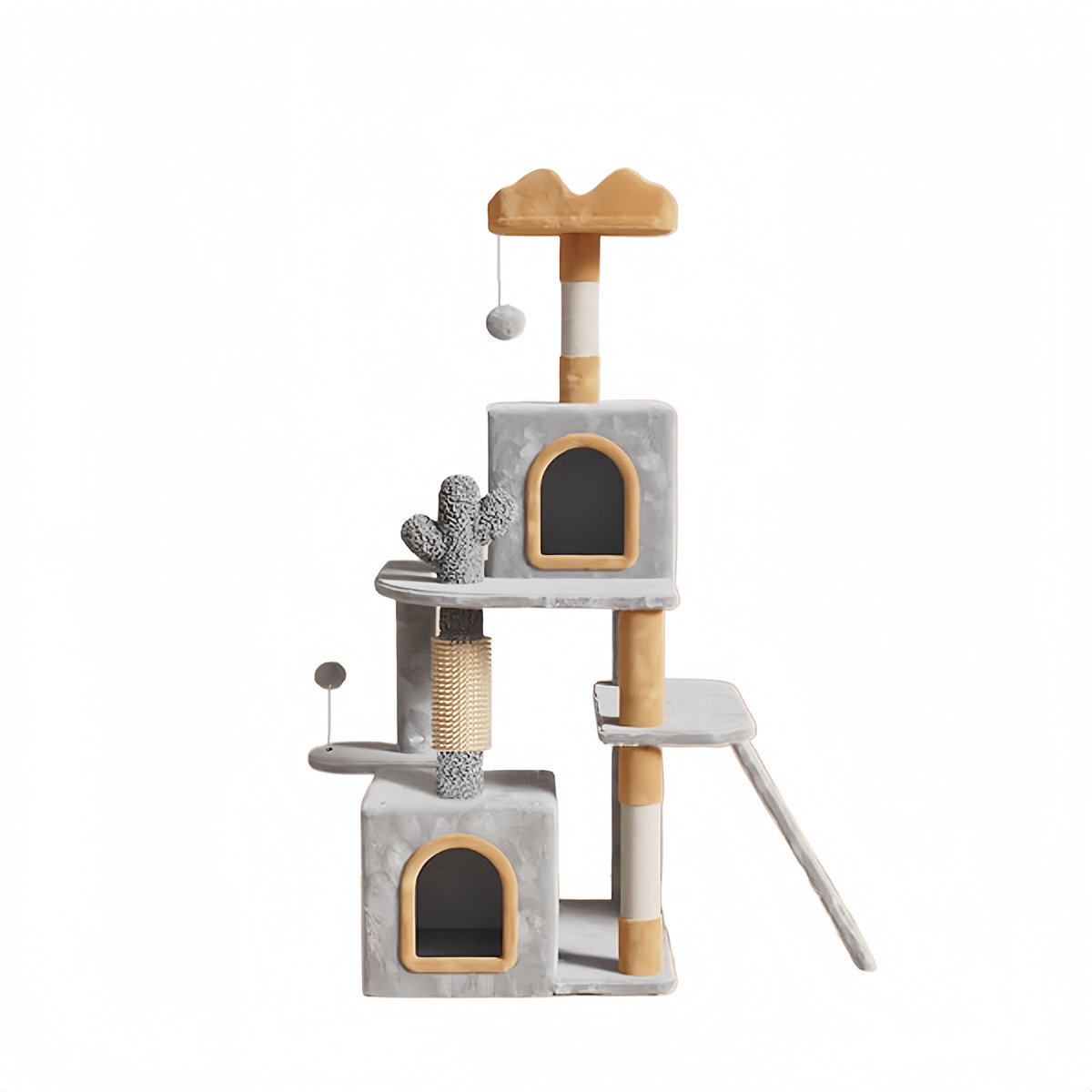 128 CM Tall Cat Tree with Sisal Scratching Posts and Ladder