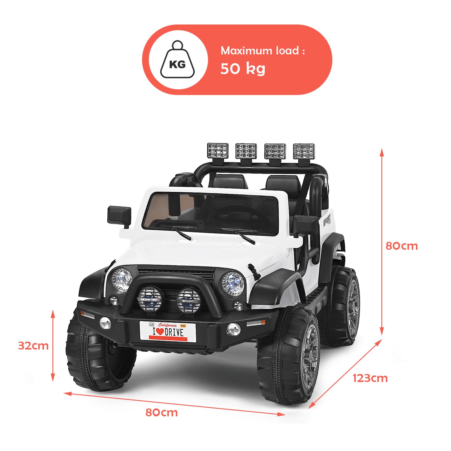 12V Electric Kids Ride On Truck with Remote Control-Black